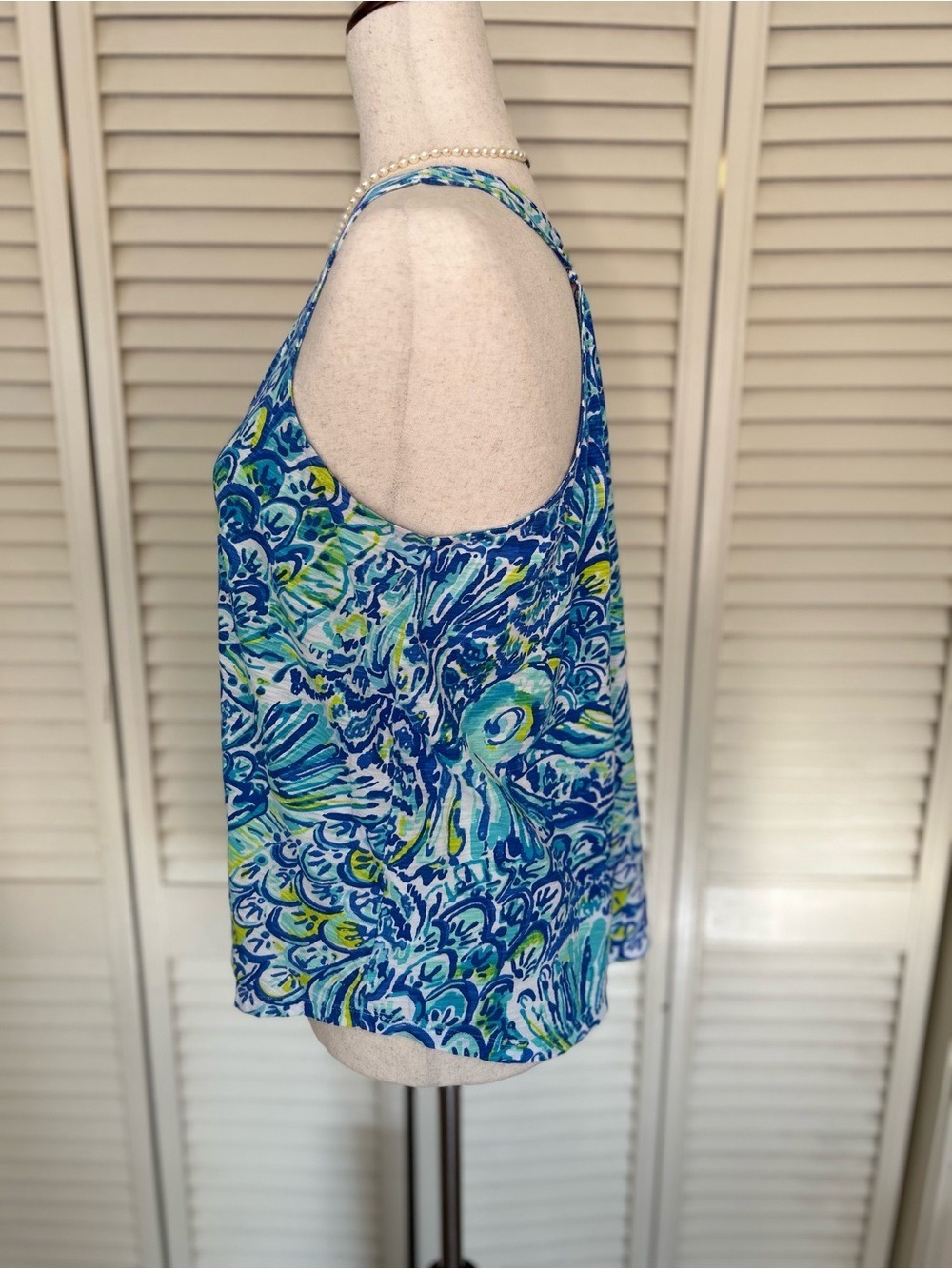 Lilly Pulitzer Cordelia Blue Paisley Racerback  Tank | Size Small - Picture 5 of 9